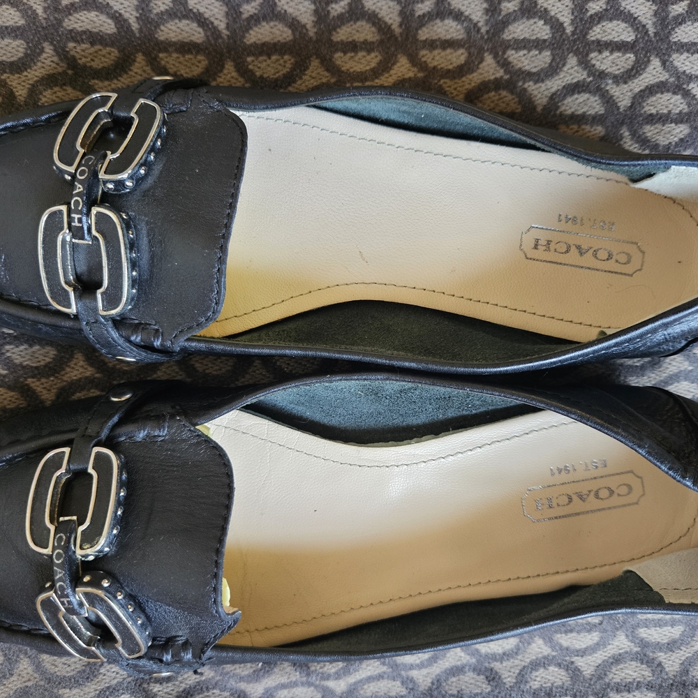 Coach Black Leather Loafers for Women - Picture 3 of 6